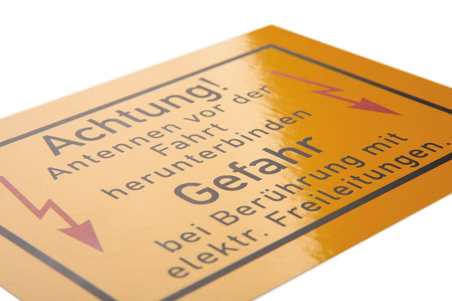 Hoch wischfestes Etikett