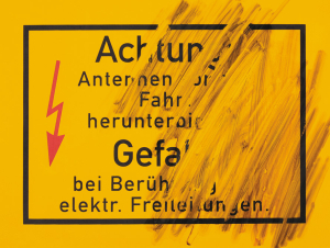 Back-printed label acid smeared