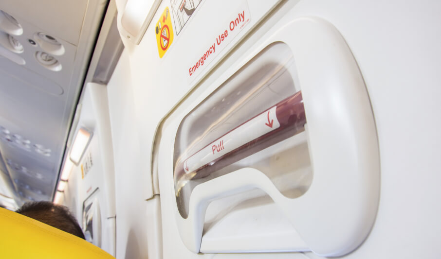 Flugzeugschild Notausgang