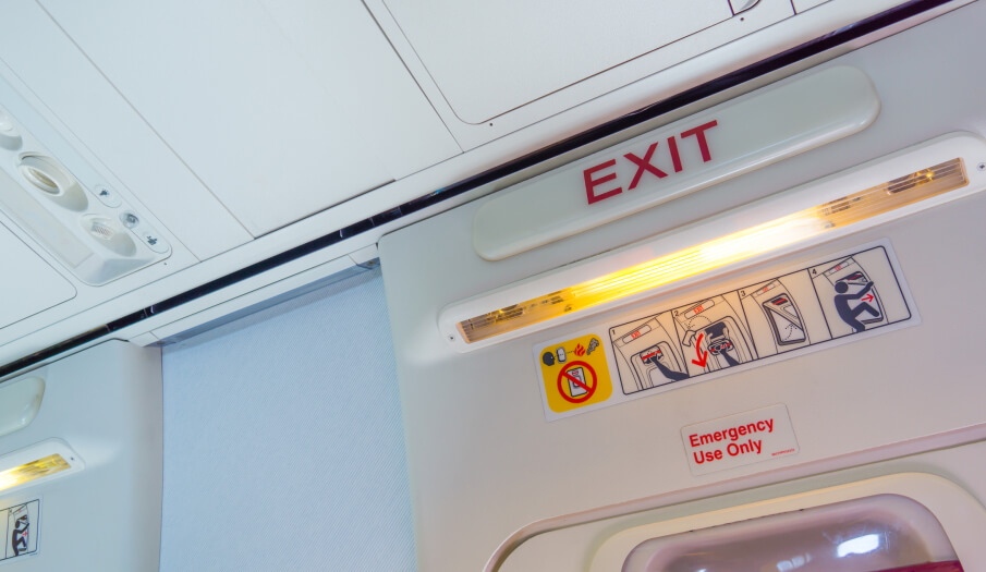 Flugzeug Notausgang-Schilder