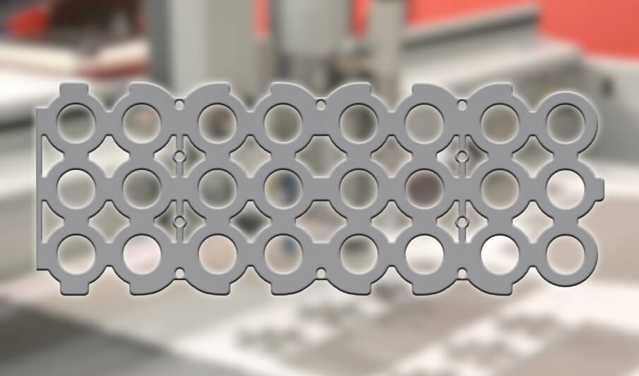 Die-cut part: Perforated grid