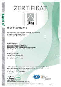 ISO 14001:2015 Zertifikat