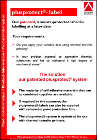 Witte plusprint: Laminate label plusprotect®