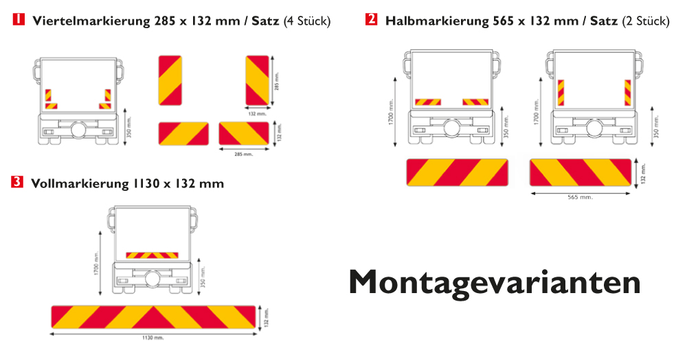 ECE 70 Viertelmarkierung 285 x 132 mm