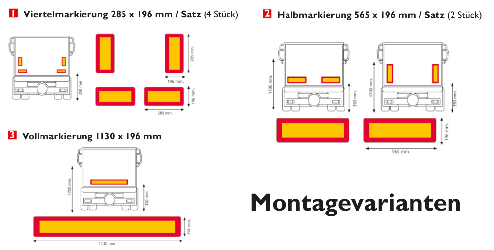 ECE 70 Viertelmarkierung 285 x 196 mm