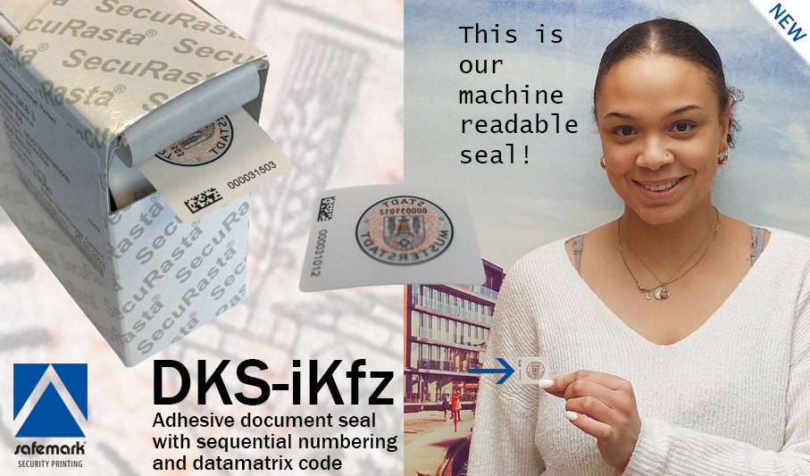 Dokumentenklebesiegel mit 2D-Code