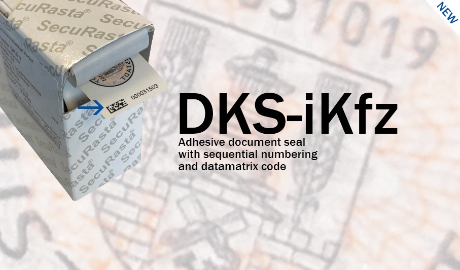 Adhesive document seal with sequential numbering and datamatrix code
