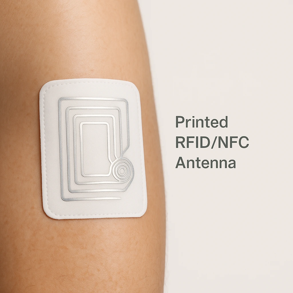 Gedruckter RFID Chip mit NFC Antenne